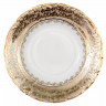 Набор тарелок 23 см 6 шт глубокие  МаМ декор "Фредерика /Бежевая с золотыми листиками" / 066905