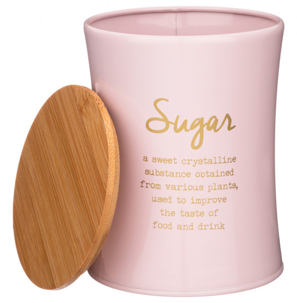 Емкость для сыпучих продуктов 11 х 14 см розовая Сахар 1,1 л  Agness &quot;Тюдор&quot; / 252125
