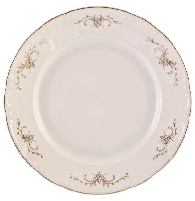Набор тарелок 24 см 6 шт  Thun "Констанция /Серый орнамент /отводка платина"  / 023784