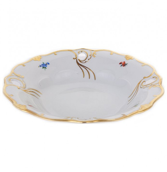 Блюдо 25 см круглое  Bavarian Porcelain &quot;Веймар /Мелкие цветы /Матовое золото&quot; / 133787