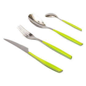 Столовые приборы 24 предмета на 6 персон зелёные  Bugatti "Бугатти /Гламур" / 013383