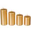 Набор свечей mix (7 х 5, 8 х 5, 10 х 5, 12 х 5 см) 4 шт (металлик золотой) / 211902