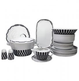 Столовый сервиз на 6 персон 27 предметов  Thun &quot;Том /Черно-белые полоски&quot; / 231966