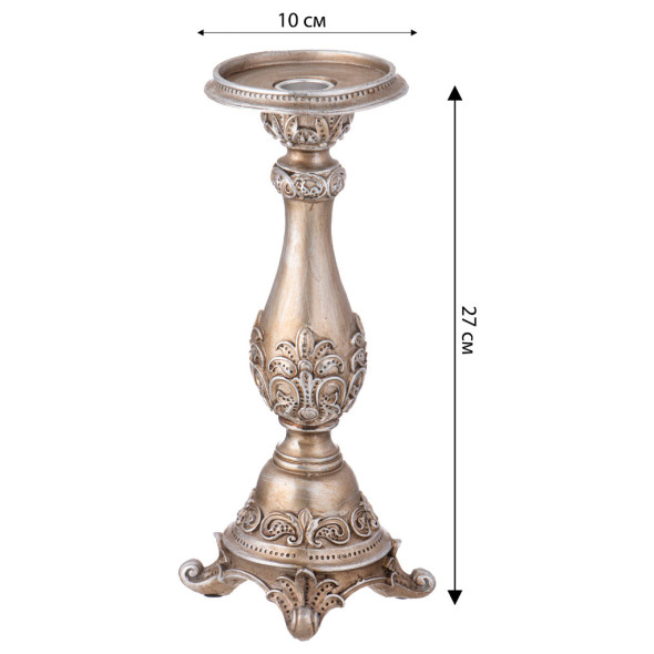 Подсвечник 10 х 10 х 27 см  LEFARD &quot;Рококо&quot; / 313477