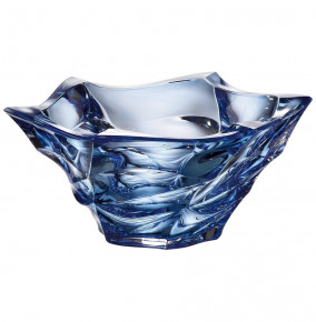 Ваза для фруктов 29,5 см  Aurum Crystal "Фламенко /Голубая" / 139351