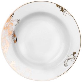 Тарелка 22,5 см 1 шт глубокая  Cmielow &quot;Дженни /Золотые ветки&quot; / 163432
