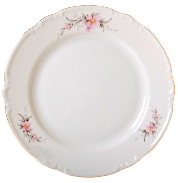 Набор тарелок 24 см 6 шт  Thun &quot;Констанция /Бледно-розовый цветок&quot; / 051286
