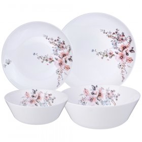 Набор столовый agness flower symphony 19пр: 24см/21,5см/15см /19см / 355109