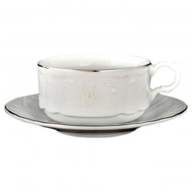 Чайная пара 240 мл 1 шт низкая гост.  Thun &quot;Бернадотт /Платиновый узор&quot; / 244950