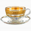 Набор чайных пар 240 мл 6 шт  Crystalex CZ s.r.o. &quot;Золотой цветочный кант&quot; / 104029