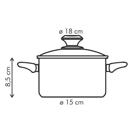 Кастрюля 18 см с крышкой 2 л  Tescoma &quot;PRESTO&quot; / 226425
