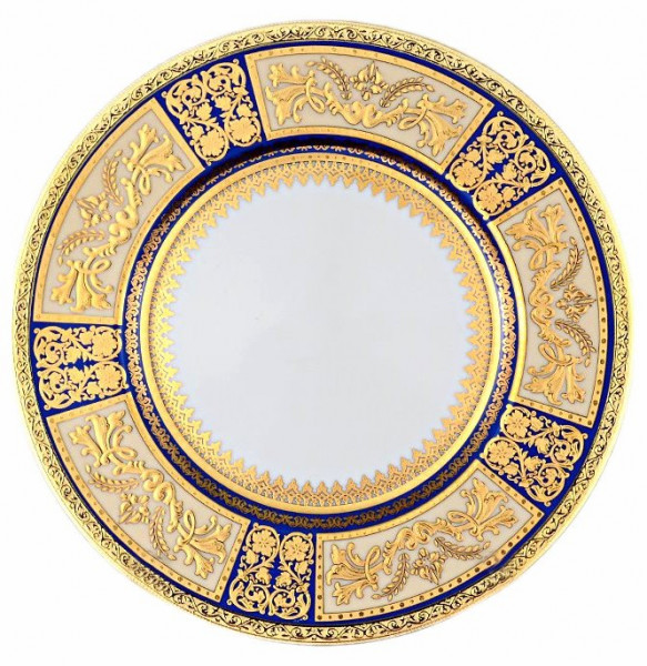 Набор тарелок 21 см 6 шт  Falkenporzellan &quot;Диадема /Синяя крем золото&quot; / 060264