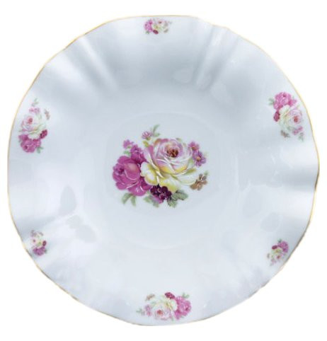 Тарелка 23 см 1 шт глубокая  Royal Czech Porcelain &quot;Каролина /Английская роза&quot; / 203864