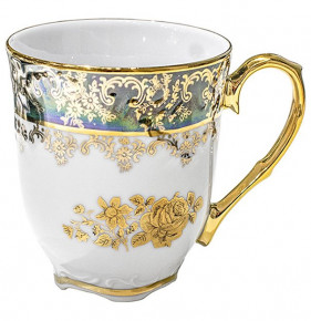 Кружка 250 мл 1 шт  Royal Czech Porcelain "Рококо /Золотая роза /Зеленая" / 204827