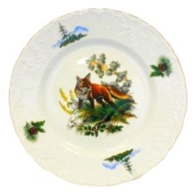 Блюдо 29 см круглое  Cmielow &quot;Рококо /Охота /Лиса /отводка золото&quot; / 365516