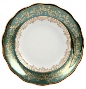 Набор тарелок 23 см 6 шт глубокие  Sterne porcelan "Фредерика /Золотые листья на зелёном" / 142871