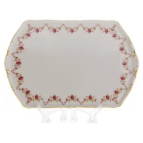 Поднос 28 см прямоугольный  Leander &quot;Соната /Розовый цветок&quot; / 085484