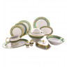 Столовый сервиз на 6 персон 25 предметов  Bavarian Porcelain "Александрия /Золотой узор на зеленом" / 118255
