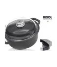 Кастрюля 24 см с крышкой литая 3,5 л &quot;Risoli /HardStone Granito Induction&quot; / 154508