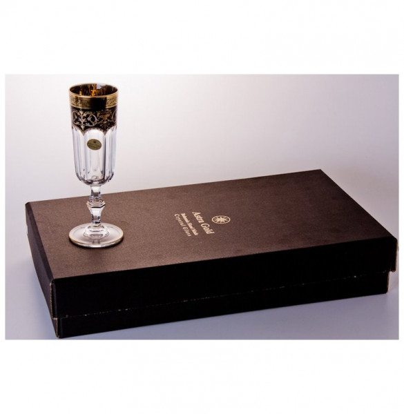 Бокалы для шампанского 190 мл 6 шт  Astra Gold &quot;Провенза /Черные&quot; / 030390