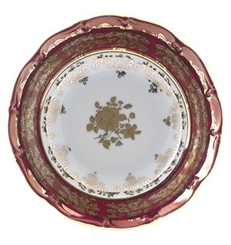 Салатник 13 см  Royal Czech Porcelain &quot;Офелия /Золотая роза /Красная&quot; / 203900
