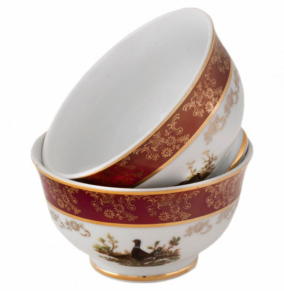 Пиала 13 см 1 шт  Royal Czech Porcelain &quot;Офелия /Охота красная&quot; / 204018