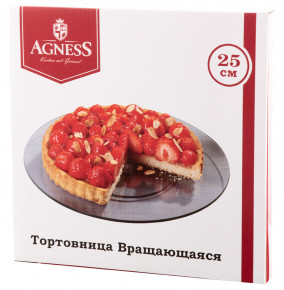 Блюдо 25 х 2,5 см вращающееся  Agness "Пальчики оближешь!" / 224888