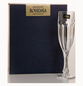 Бокалы для шампанского 150 мл 6 шт  Crystalite Bohemia "Сафари /Без декора"  / 033084