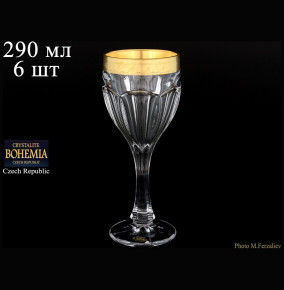 Бокалы для красного вина 190 мл 6 шт  Crystalite Bohemia "Сафари /Матовое золото /430469" / 026661