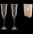 Бокалы для шампанского 160 мл 2 шт  Rona &quot;Флора /Свадебные&quot; / 018411