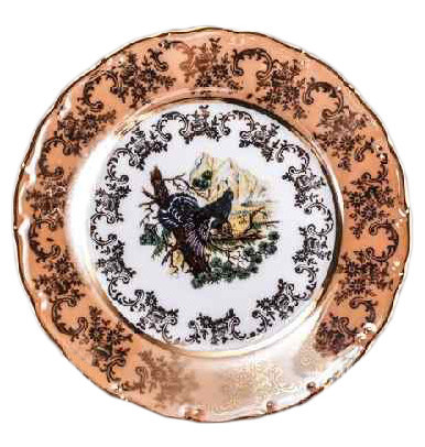 Набор тарелок 19 см 6 шт  Bohemia Porcelan Moritz Zdekauer 1810 s.r.o. &quot;Магнолия /Охота бежевая&quot; / 010990