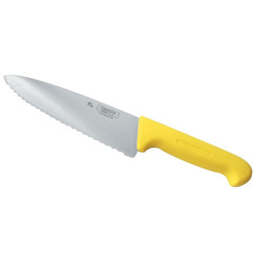 Нож поварской 20 см волнистое лезвие  P.L. Proff Cuisine "PRO-Line" желтый   / 316422
