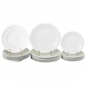 Набор тарелок 18 предметов (19, 23, 25 см)  Leander &quot;Соната /Белый узор&quot; / 158438