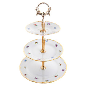 Этажерка 3-х ярусная  Bohemia Porcelan Moritz Zdekauer 1810 s.r.o. &quot;Анжелика 845 /Мелкие цветы&quot; / 122557