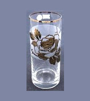Ваза для цветов 20,5 см прозрачная  Egermann "Золотая роза" / 018874
