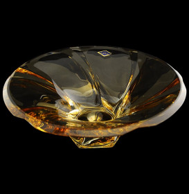 Ваза для фруктов 30,5 см  Aurum Crystal &quot;Mozart /Амбер&quot; / 103648