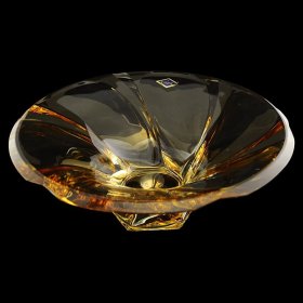 Ваза для фруктов 30,5 см  Aurum Crystal &quot;Mozart /Амбер&quot; / 103648
