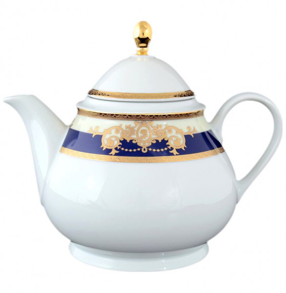 Заварочный чайник 1,2 л  Thun &quot;Яна /Синяя полоса с золотым вензелем&quot; / 056387