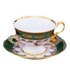 Чайная чашка 200 мл 1 шт  Royal Czech Porcelain &quot;Фредерика /Охота зеленая&quot; / 204851