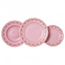 Набор тарелок 18 предметов (19, 23, 25 см)  Leander "Соната /Розовый цветок" розовая / 139099