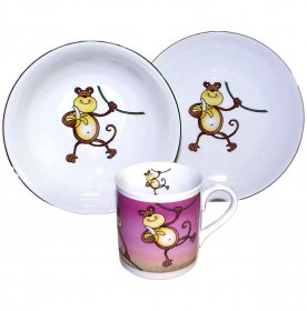 Детский набор 3 предмета  Leander &quot;Веселая обезьянка&quot; / 158590