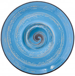 Тарелка 27 см глубокая голубая  Wilmax "Spiral" / 261661