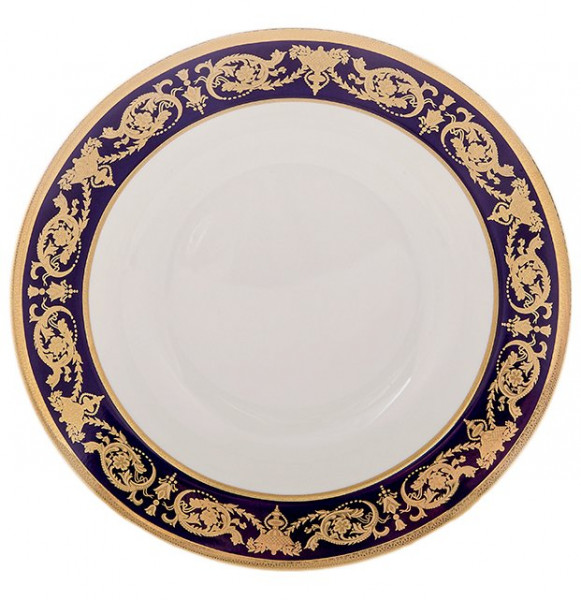 Набор тарелок 27 см 6 шт  Bavarian Porcelain &quot;Александрия /Золотой узор на синем&quot; / 070712