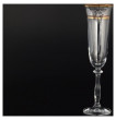 Бокалы для шампанского 190 мл 6 шт  Crystalex CZ s.r.o. &quot;Анжела /Цветочный узор на платине&quot; / 005193