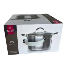 Кастрюля 6,5 л стеклянная крышка силиконовые ручки  Taller &quot;Лира /TalleR&quot; / 364501