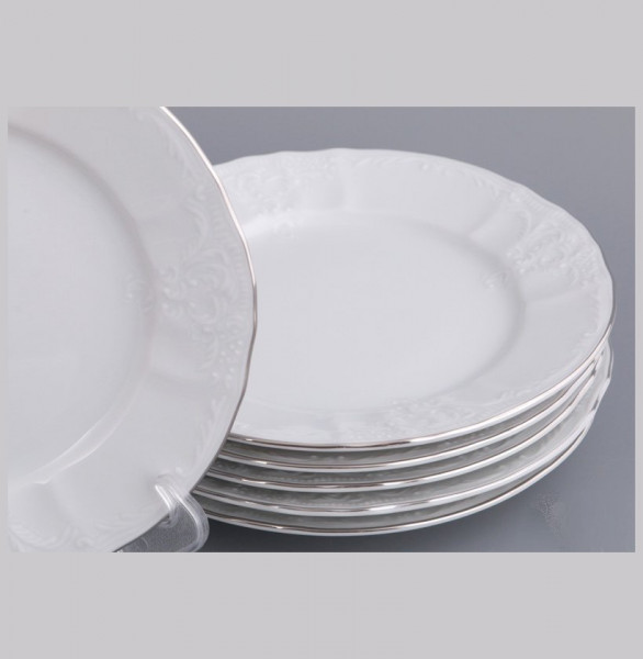 Набор тарелок 25 см 6 шт  Thun &quot;Бернадотт /Отводка платина&quot; / 123066