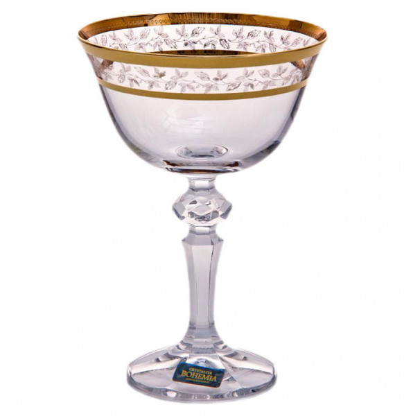 Бокал для мартини 180 мл 1 шт  Crystalite Bohemia &quot;Лаура /Золотые листики&quot; / 236062