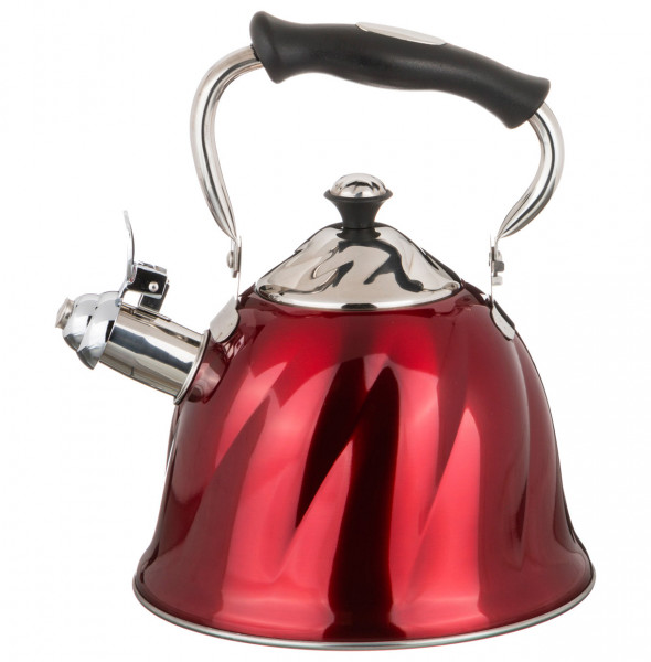 Чайник 3 л со свистком индукционное капсульное дно красный &quot;Agness&quot; / 215461