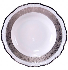 Тарелка 25 см 1 шт глубокая  Royal Czech Porcelain "Мария-Луиза /Платиновая лента" / 204915