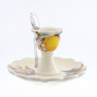 Подставка для яйца 9 см н/н с блюдцем  Artigianato Ceramico by Caroline &quot;Artigianato ceramico /Лимоны&quot; / 156795